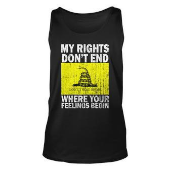 My Rights Dont End Where Your Feelings Begin Tshirt Unisex Tank Top - Monsterry CA