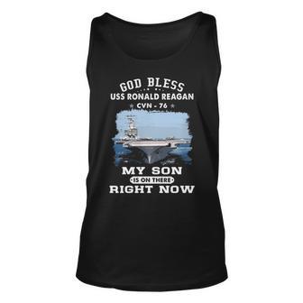 My Son Is On Uss Ronald Reagan Cvn Unisex Tank Top - Monsterry