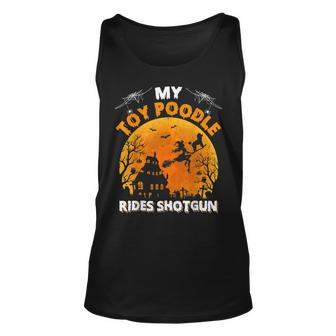 My Toy Poodle Rides Shotgun Funny Toy Poodle Dog Halloween Unisex Tank Top - Seseable