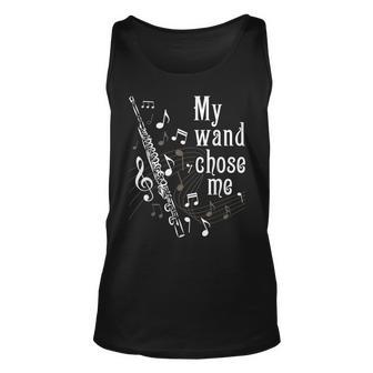 My Wand Chose Me - Flute Player Flutist Marching Band Music Unisex Tank Top - Seseable