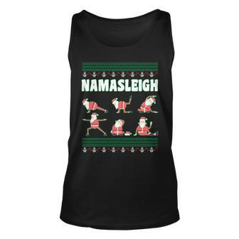 Namasleigh Santa Yoga Poses Tshirt Unisex Tank Top - Monsterry