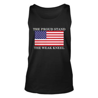 National Anthem The Proud Stand The Weak Kneel Graphic Design Printed Casual Daily Basic Unisex Tank Top - Thegiftio UK