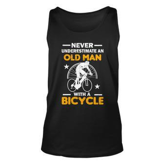 Never Underestimate An Old Man With A Bicycle V2 Unisex Tank Top - Monsterry