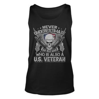 Never Understimate An Old Man Who Is Also A Us VeteranPng Unisex Tank Top - Monsterry