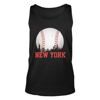 New York Skyline Baseball Sports Fan Unisex Tank Top - Monsterry AU