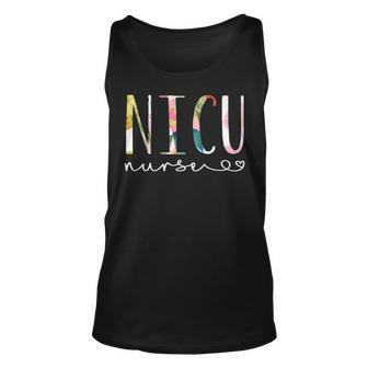 Nicu Nurse Icu Cute Floral Design Nicu Nursing V2 Unisex Tank Top - Seseable