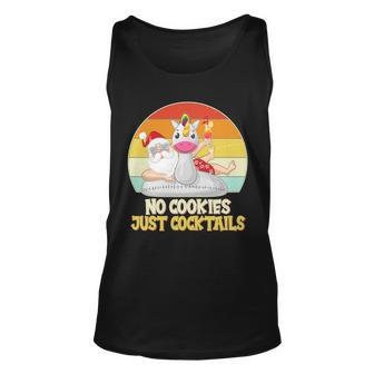 No Cookies Just Cocktails Summer Vacation Santa Claus Unisex Tank Top - Monsterry AU