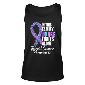 No One Fights Alone Thyroid Cancer Awareness Unisex Tank Top - Monsterry DE
