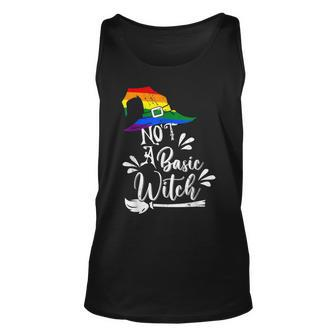 Not A Basic Witch Rainbow Witch Lgbt Halloween Lesbian Pride Unisex Tank Top - Seseable