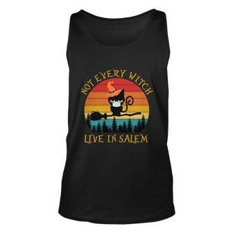 Not Every Witch Lives Cat Halloween Quote Unisex Tank Top - Monsterry DE