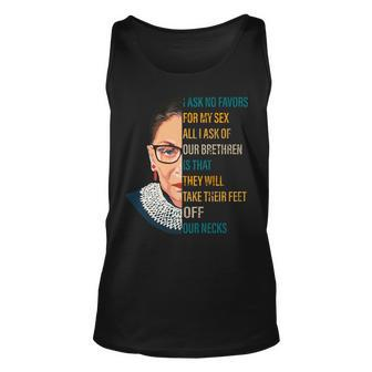 Notorious Rbg Ask No Favors Quote Tshirt Unisex Tank Top - Monsterry CA