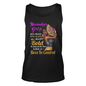 November Girl Scorpio Birthday Gift Melanin Afro Queen Women Unisex Tank Top | Seseable UK
