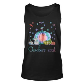 October Soul Funny Magic Halloween Pumpkin Fall Thanksgiving Unisex Tank Top - Seseable