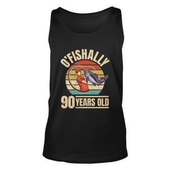 Ofishally 90 Years Old Great Gift Angler 90Th Birthday Funny Gift Unisex Tank Top - Monsterry UK