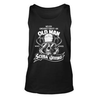 Old Man Who Loves Scuba Diving Tshirt Unisex Tank Top - Monsterry