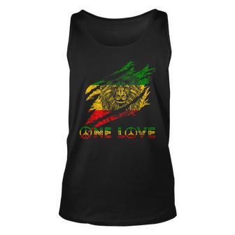 One Love Reggae Lion Of Judah Claw Rastafari Roots Lion Men Women Tank Top Graphic Print Unisex - Thegiftio UK