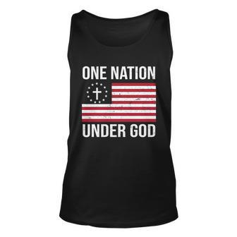 One Nation Under God American Christian Flag Unisex Tank Top - Monsterry UK