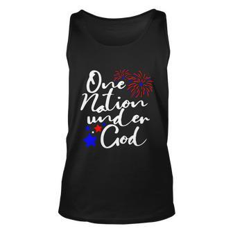 One Nation Under God Firework 4Th Of July V2 Unisex Tank Top - Monsterry CA