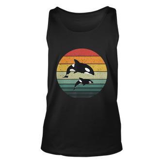 Orca Family Vintage Retro Art Killer Whale Family Tshirt Graphic Design Printed Casual Daily Basic Unisex Tank Top - Thegiftio