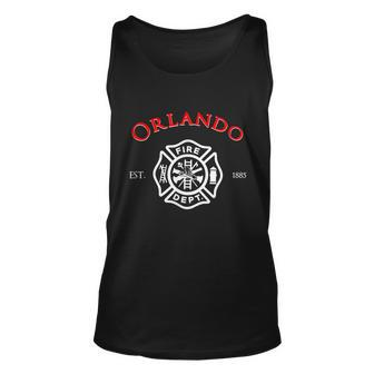 Orlando Florida Fire Rescue Department Firefighter Duty Unisex Tank Top - Monsterry