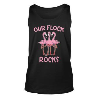 Our Flock Rocks Flamingo Matching Family Vacation Group Unisex Tank Top - Thegiftio UK