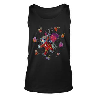 Outer Space Santa Christmas Astronaut Unisex Tank Top - Monsterry