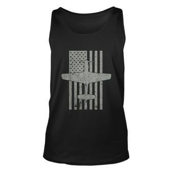 P51 Mustang Wwii Fighter Airplane Vintage Flag Unisex Tank Top - Monsterry