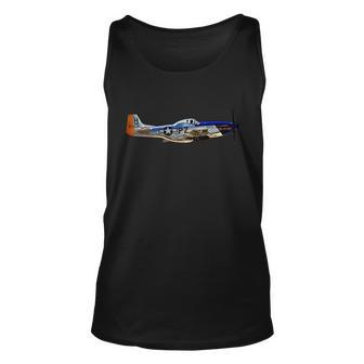 P51 Mustang Wwii Fighter Plane Us Military Aviation History Unisex Tank Top - Thegiftio UK