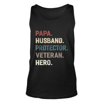 Papa Husband Protector Veteran Hero Grandpa Dad Men Gift Tshirt Graphic Design Printed Casual Daily Basic Unisex Tank Top - Thegiftio UK