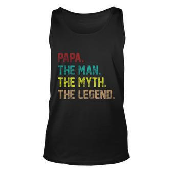 Papa The Man The Myth The Legend Vintage Tshirt Unisex Tank Top - Monsterry