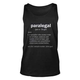 Paralegal Definition Funny Legal Assistant Gag Gift Graphic Design Printed Casual Daily Basic Unisex Tank Top - Thegiftio UK