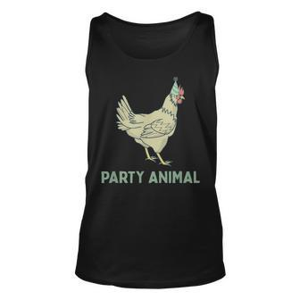 Party Animal Chicken Birthday V2 Unisex Tank Top - Thegiftio UK