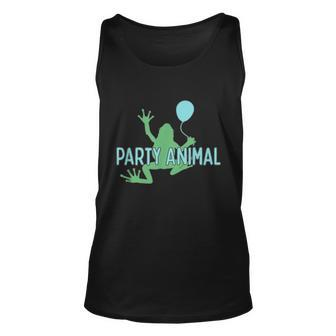 Party Animal Frog Birthday Graphic Design Printed Casual Daily Basic Unisex Tank Top - Thegiftio UK