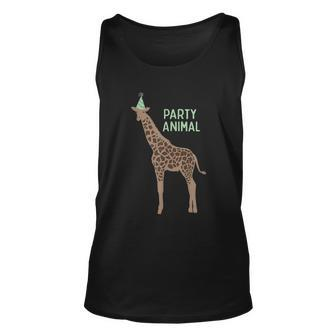 Party Animal Giraffe Birthday Giraffe Birthday Unisex Tank Top - Monsterry DE