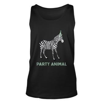 Party Animal Zebra Birthday Zebra Animal Birthday Unisex Tank Top - Monsterry AU