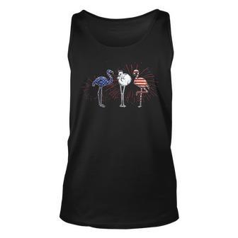 Patriotic Flamingo American Flag 4Th Of July Unisex Tank Top - Thegiftio UK