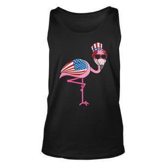 Patriotic Pink Flamingo Uncle Sam Hat 4Th Of July Unisex Tank Top - Thegiftio UK