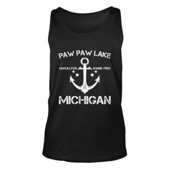 Paw Paw Lake Michigan Funny Fishing Camping Summer Gift Funny Gift Graphic Design Printed Casual Daily Basic Unisex Tank Top - Thegiftio UK