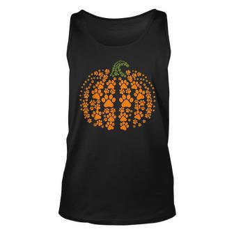 Paws Dog And Cat Pumpkin Funny And Cute Pet Lovers Men Women Tank Top Graphic Print Unisex - Thegiftio