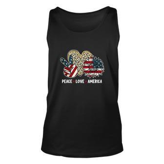 Peace Love America Sunflower Funny 4Th Of July Unisex Tank Top - Monsterry UK