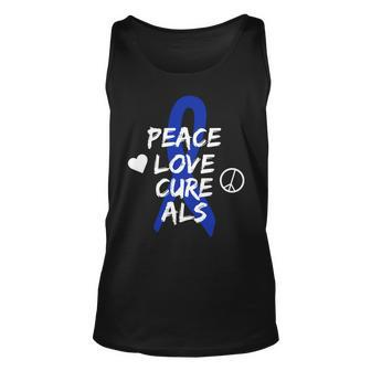 Peace Love Cure Als Awareness Tshirt Unisex Tank Top - Monsterry DE