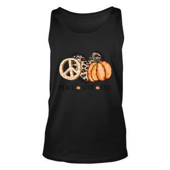 Peace Love Fall Thanksgiving Quote Unisex Tank Top - Monsterry