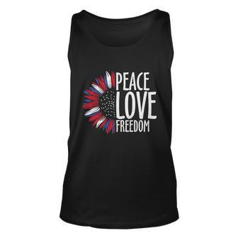 Peace Love Freedom For 4Th Of July Plus Size Shirt For Men Women Family Unisex Unisex Tank Top - Monsterry UK