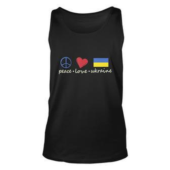 Peace Love Ukraine Ukrainian Flag Tshirt Unisex Tank Top - Monsterry AU