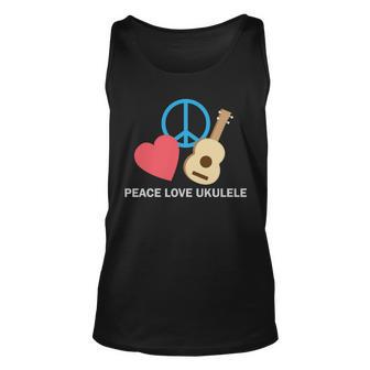 Peace Love Ukulele Tshirt Unisex Tank Top - Monsterry UK