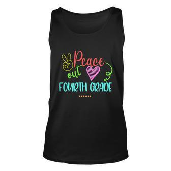 Peace Out Fourth Grade Graphic Plus Size Shirt For Teacher Female Male Kids Unisex Tank Top - Monsterry CA