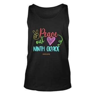 Peace Out Ninth Grade Graphic Plus Size Shirt For Teacher Female Male Students Unisex Tank Top - Monsterry CA