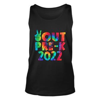 Peace Out Pregiftk 2022 Tie Dye Happy Last Day Of School Funny Gift Unisex Tank Top - Monsterry