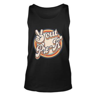 Peace Out Pregiftk Retro Graduation Happy Last Day Of School Funny Gift Unisex Tank Top - Monsterry