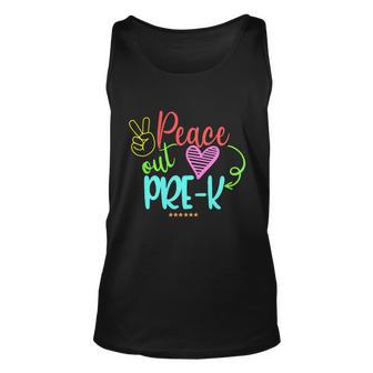 Peace Out Prek Graphic Plus Size Shirt For Teacher Female Male Kids Unisex Tank Top - Monsterry CA